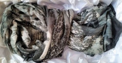 Death's head large black-white-gray scarf, shawl, beach towel 110 x 200 cm