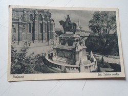 D191163 old postcard - Budapest - St. István statue - 1940 peaceful