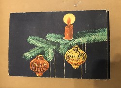 Régi retro Karácsonyfadísz fólia díszek eredeti dobozban