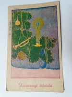 D191192 old peace postcard - Christmas beliczay major postal agency stamp - újkygyós 1948