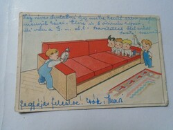 D191197 old postcard - peaceful - teacher Margit Nedecky - beer gnawing humor - climbing competition