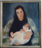 Lorberer Annának (1913 - ?) tulajdonított: Csecsemőt a karjaiban tartó nő
