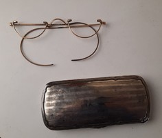 Antique eyepiece frame, in original alpaca case