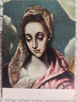 El Greco-Mária feje-Részlet a "Szent Család" c. képből/postatiszta retro képeslap