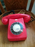 Piros tárcsás telefon fekete számlapos,retro