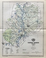 Antik 19.sz Csongrád vármegye térkép nyomat- papír- földrajz, megye, plakát