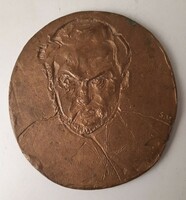 Latinovits Zoltán bronz plakett, jelzett