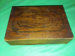 Antik fa GERBAUD - ZSERBO cukrászdás süteményes fa doboz szép állapotban 20 X 18 X 6 cm