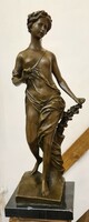 Bronze nymph statue, l. The work of Auguste Moreau