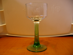 Zöld szárú talpas pohár , gyertyatartó