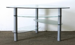 1K732 Modern háromlábú üvegasztal dohányzóasztal 50 x 89 x 89 cm