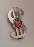 Retro money clip with fire enamel decoration