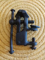 Old cast iron jeweler's mini vise with anvil