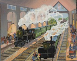 Painting by a German contemporary painter at the train station