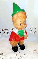 Olasz, régi Pinokkió gumi baba a hatvanas évekből.