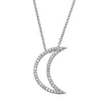 S925 silver necklace with moon pendant