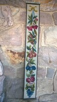 Decorative tapestry wall ornament-runner-handiwork, anno servant-calling-tapestry with copper ornaments and a small bell