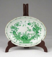 1K856 Herend porcelain ashtray with green Indian basket pattern