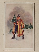 Régi karácsonyi képeslap 1942 népviseletes levelezőlap