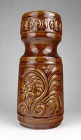 1K939 German brown glazed mid century ceramic vase 24 cm