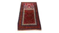 SZ504 Afgan törzsi szőnyeg lila-narancs 150x80cm