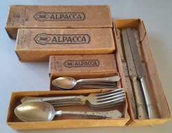Alpacca cutlery in their box - 24 pcs