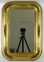 1K867 Antik Biedermeier aranyozott tükör 70 x 47 cm