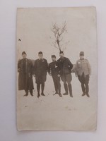 Régi katona fotó katonai csoportkép téli fénykép levelezőlap képeslap