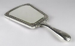 1K889 Antik ezüstözött pipere tükör 15 x 30 cm