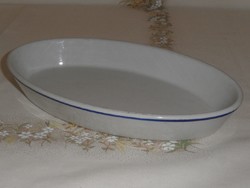Zsolnay jellegű ovális porcelán tál, virslis tál