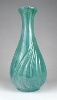 1K941 Jelzett Takács zöld mázas kerámia váza 22 cm