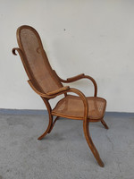 Antik Thonet szék fotel karfás pihenő szék fonatozott nyugágy 210 6118