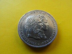 1879 ezüstlakodalmi ezüst 2 gulden florin forint EXTRA állapotban Ferenc József & Sissi