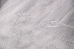 Old giga huge large rare damask daisy flower pattern tablecloth tablecloth tablecloth 252 x 124 cm