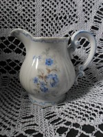 Zsolnay kék virágos tollazott barokk pajzspecsétes tejkiöntő