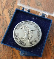 Silver commemorative medal football