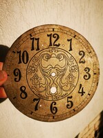 Antique art nouveau wall clock, 1 heavy, spring dial, pewter German art deco.