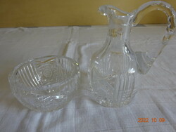 Polished glass pouring and sugar bowl