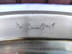 BELVÁROSI RÓNAI KÁVÉHÁZ ezüstözött alpakka tálca (1490 gramm)