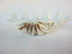 Retro ... Hollóházi porcelán kagyló alakú tál asztalközép kínáló