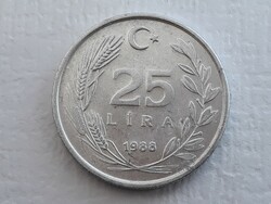 Turkey 25 lira 1988 coin - Republic of Turkey 25 lira 1988 foreign coin
