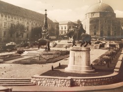 Régi képeslap 1960 Pécs Széchenyi tér fotó levelezőlap