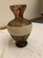 Barna üveg váza 18 cm