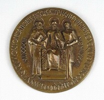 1K835 János the Great: canonization of St. Stephen bronze plaque 1083-1983