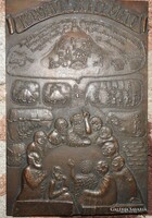 Géza Samu _ bronze relief on masonry kelem