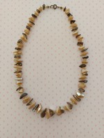 Handmade women's necklace with brown shell chain