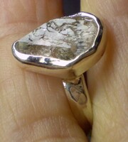 925 ezüst gyűrű, 17,9/56,2 mm természetes állapotú herkimer gyémánttal