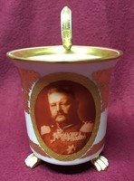 Berlin KPM, Kaiser Wilhelm II, porcelán csésze 1900 körül