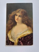 Régi képeslap 1918 női portré levelezőlap
