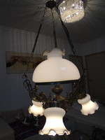 Large old special three-hole chandelier in perfect condition
